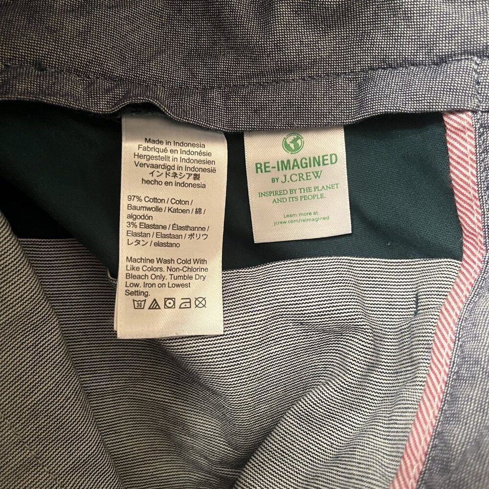 J Crew Pants 29x32 Green Chino 770 Straight Leg Holiday Slacks 97% Cotton - Picture 5 of 9